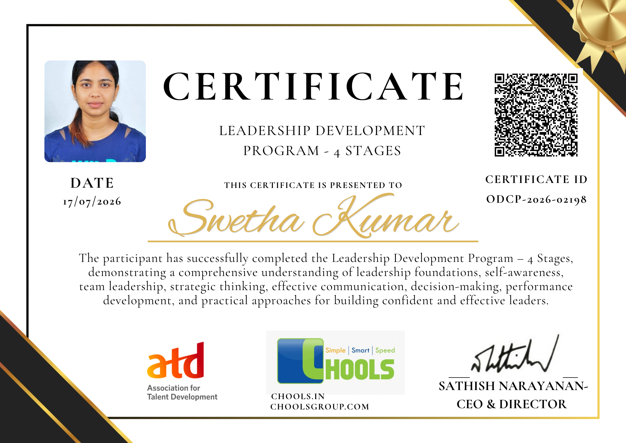 Leadership Development Program - 4 stages Program Certificate
